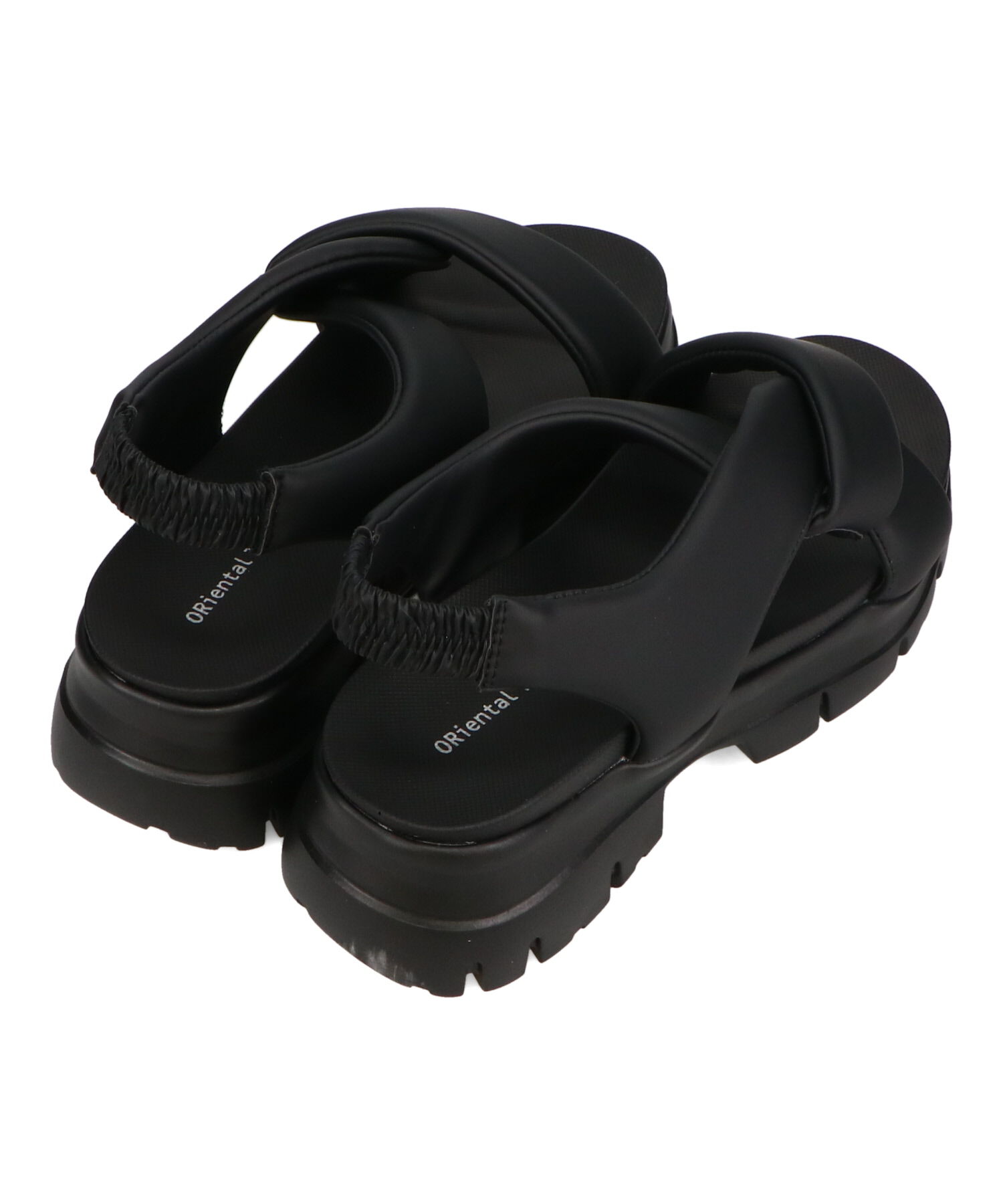 ORiental TRaffic「●2025春夏新作●クロスデザインパデット厚底サンダル/51216 サンダル 厚底 トレンド 人気 売れてる」|サンダル|