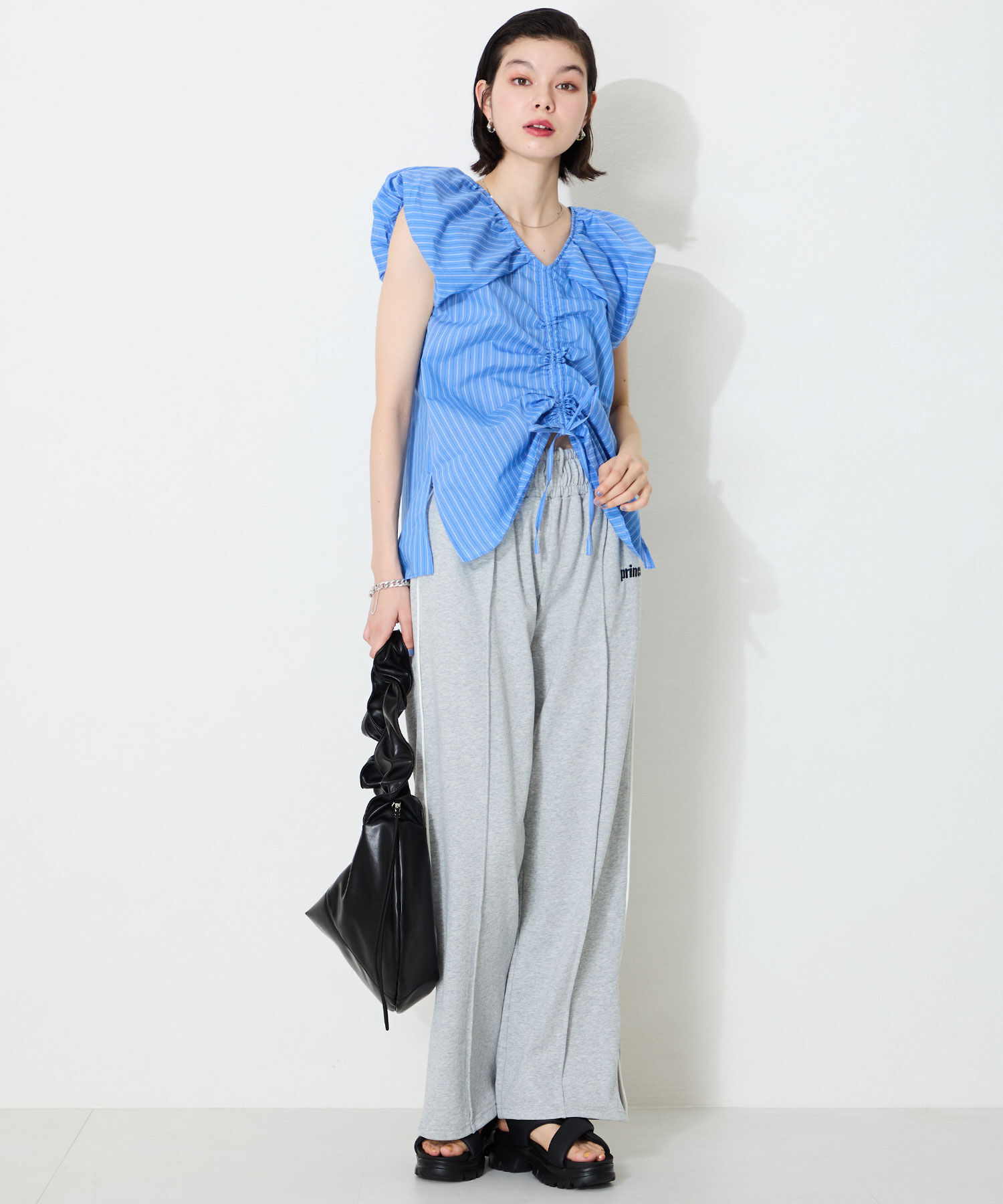 ORiental TRaffic「●2025春夏新作●クロスデザインパデット厚底サンダル/51216 サンダル 厚底 トレンド 人気 売れてる」|サンダル|