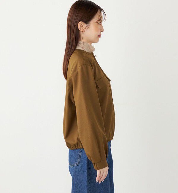 SHIPS Colors 「SHIPS Colors:〈手洗い可能〉ツイル ノーカラー ジップブルゾン」|ブルゾン・スタジャン|