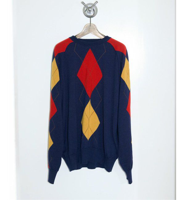  「TOGA TOO Argyle knit pullover TZ252-XN942：ニット」|ニット・セーター|ネイビー