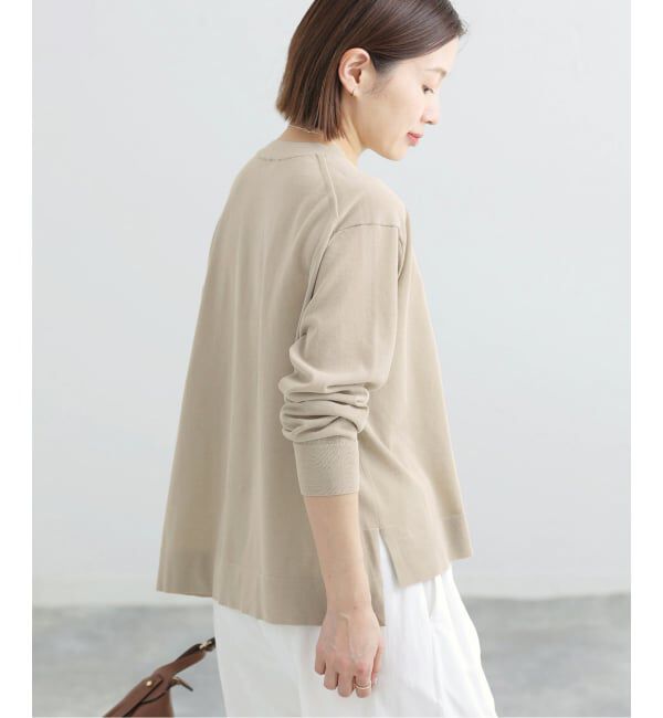 IENA「《予約》ウォッシャブル シアーニットプルオーバー」|ニット・セーター|ベージュ