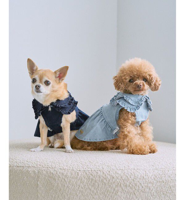 ROPE PICNIC PASSAGE「【DOG】襟付きデニムワンピース」|その他|