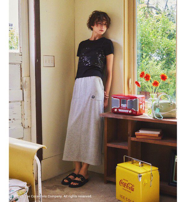 Rope&rsquo;Picnic「【Coca-Cola】【汗染み加工・セットアップ対応】ラメ入りミニ裏毛アイラインスカート」|スカート|