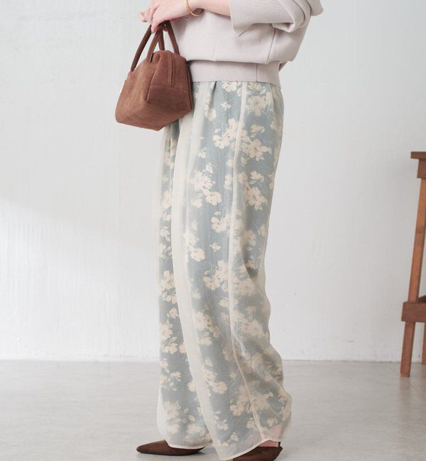  「シアーレイヤードフラワー柄パンツ」|チノ|