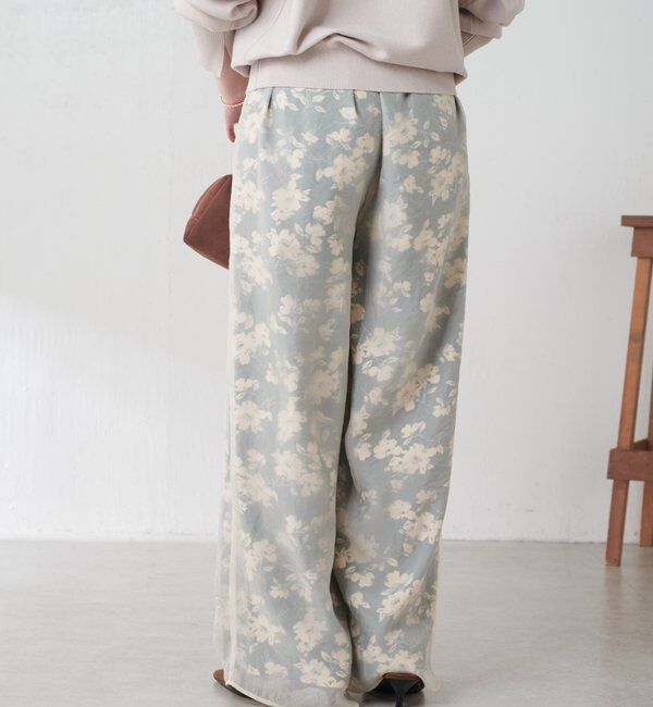  「シアーレイヤードフラワー柄パンツ」|チノ|