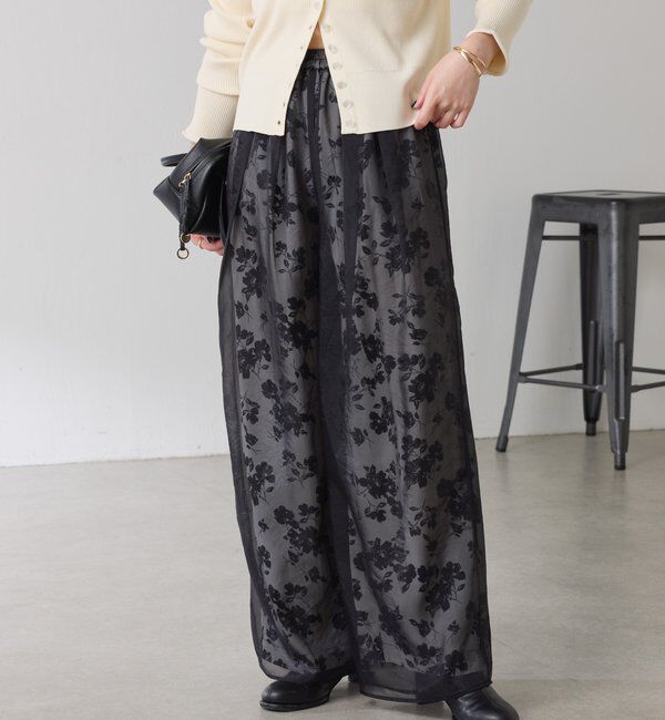  「シアーレイヤードフラワー柄パンツ」|チノ|