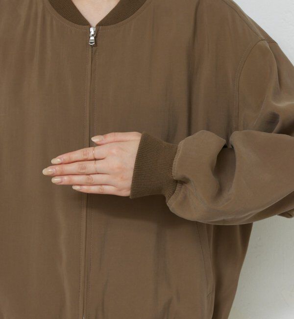  「【人気BZが素材を変えて再登場！】サテンブルゾン」|ブルゾン・スタジャン|