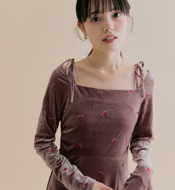  「[森川企画]花柄ベロアワンピース」|ワンピース|