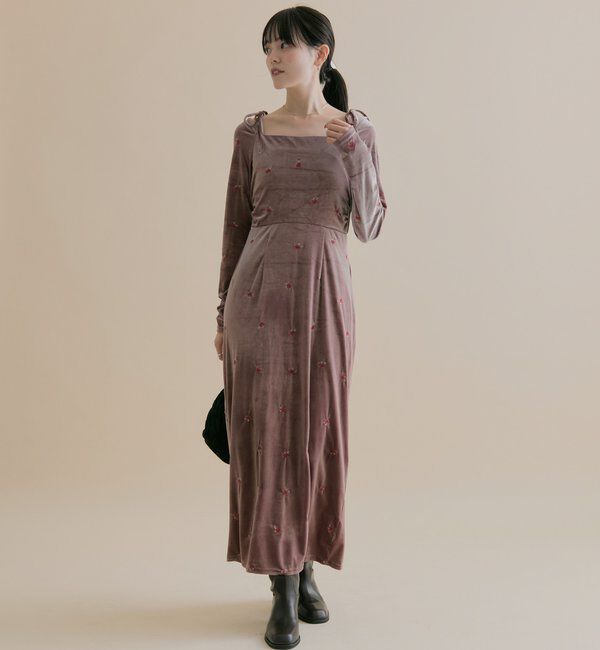  「[森川企画]花柄ベロアワンピース」|ワンピース|