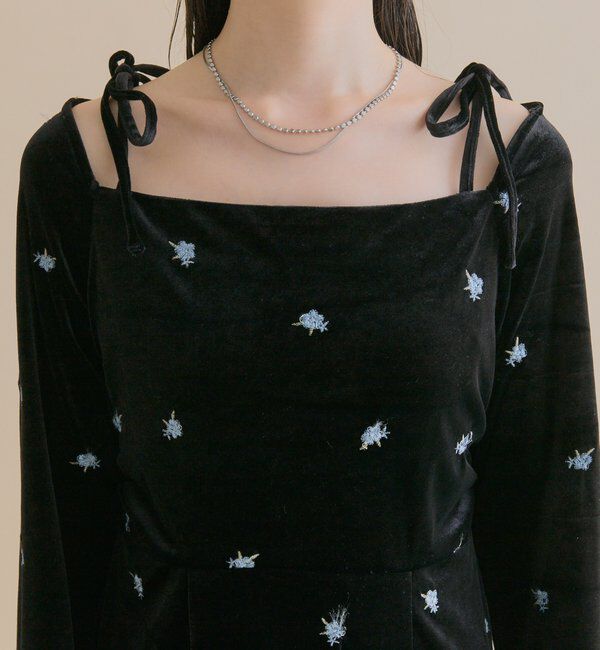  「[森川企画]花柄ベロアワンピース」|ワンピース|