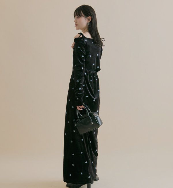  「[森川企画]花柄ベロアワンピース」|ワンピース|