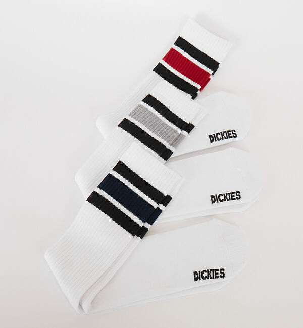 ABAHOUSE「【Dickies / ディッキーズ】CDK3Pチューブラインソックス【WEB限定」|ソックス|ホワイト