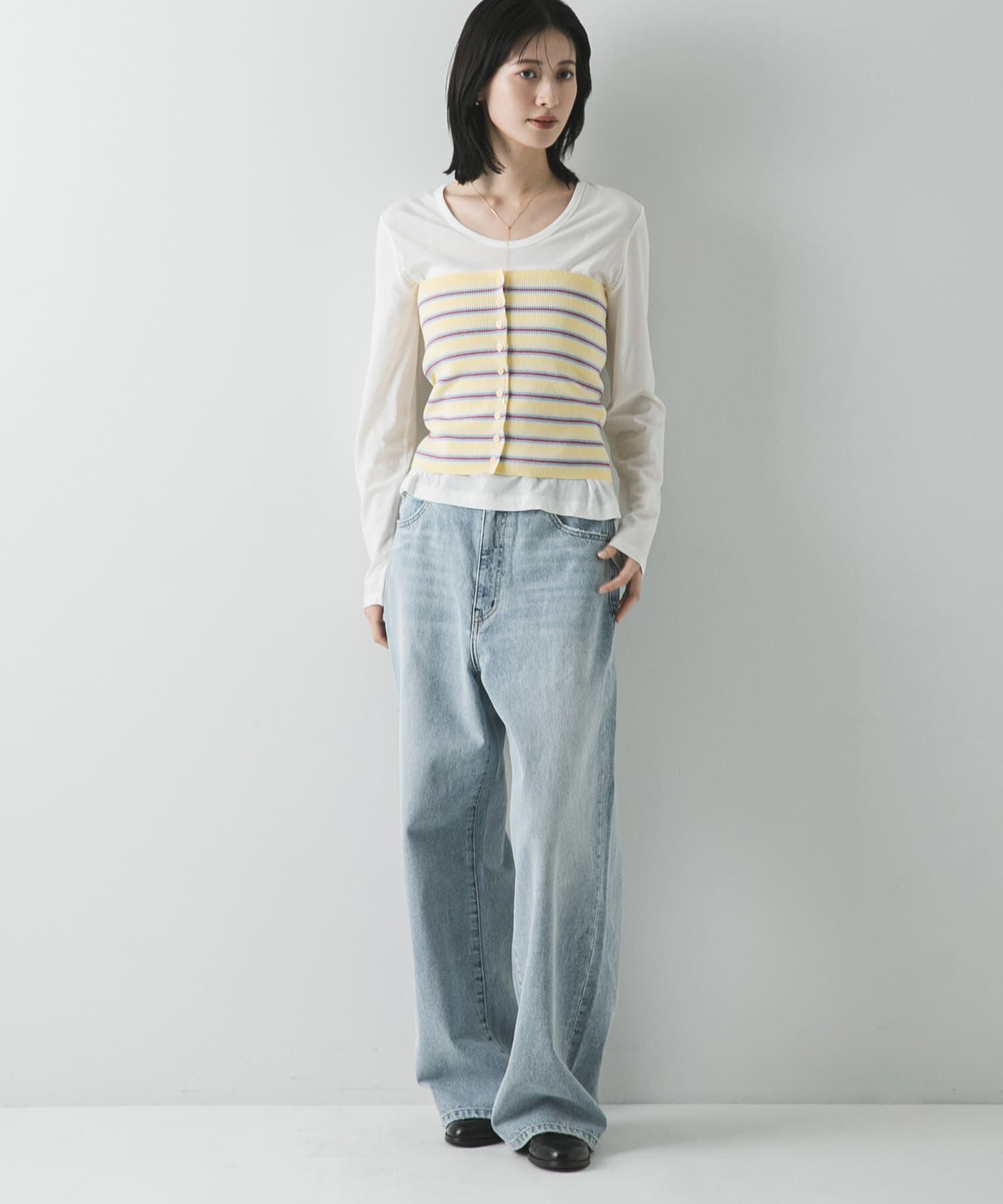 URBAN RESEARCH「マルチボーダーニットビスチェ」|ニット・セーター|