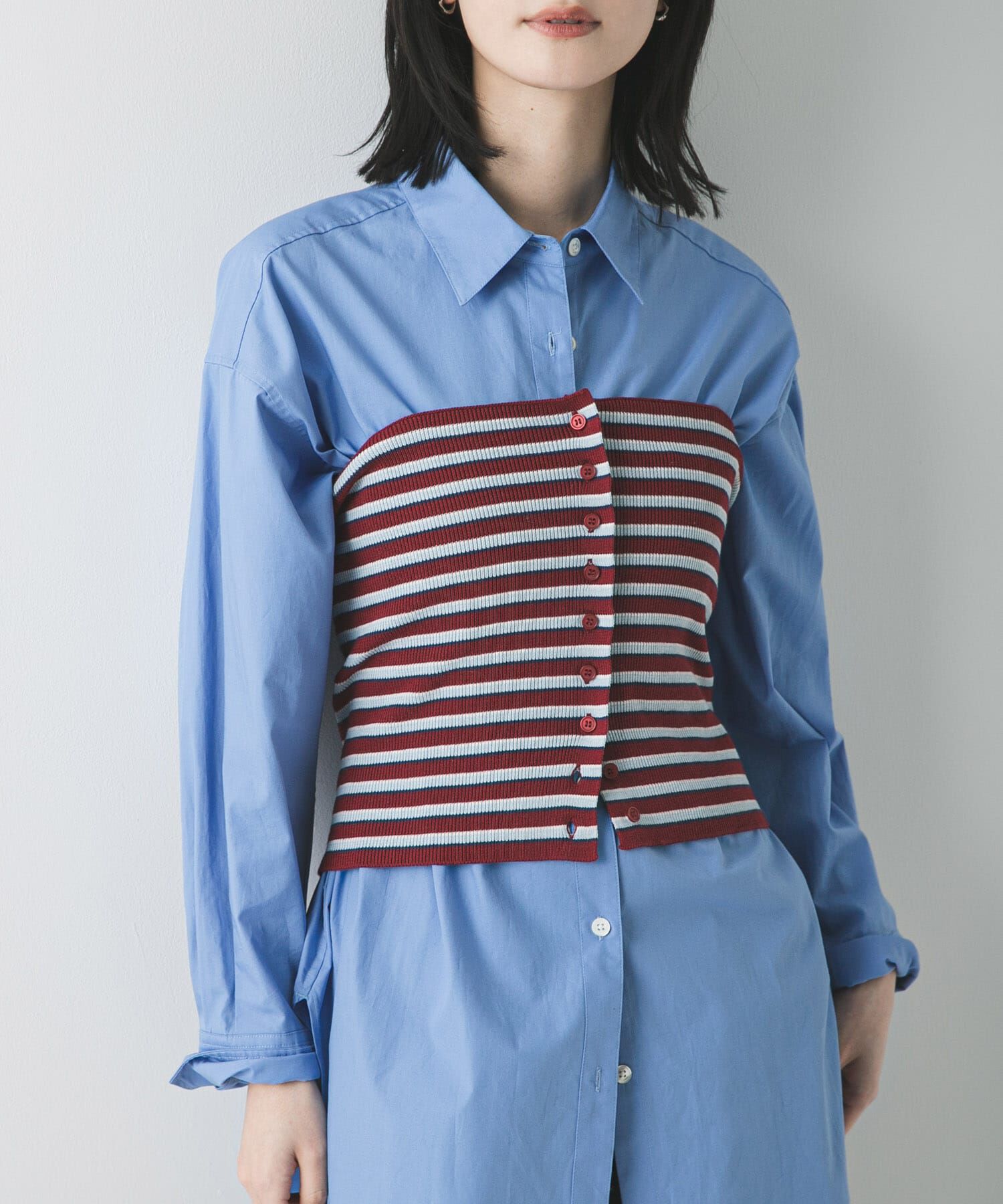 URBAN RESEARCH「マルチボーダーニットビスチェ」|ニット・セーター|レッド系その他