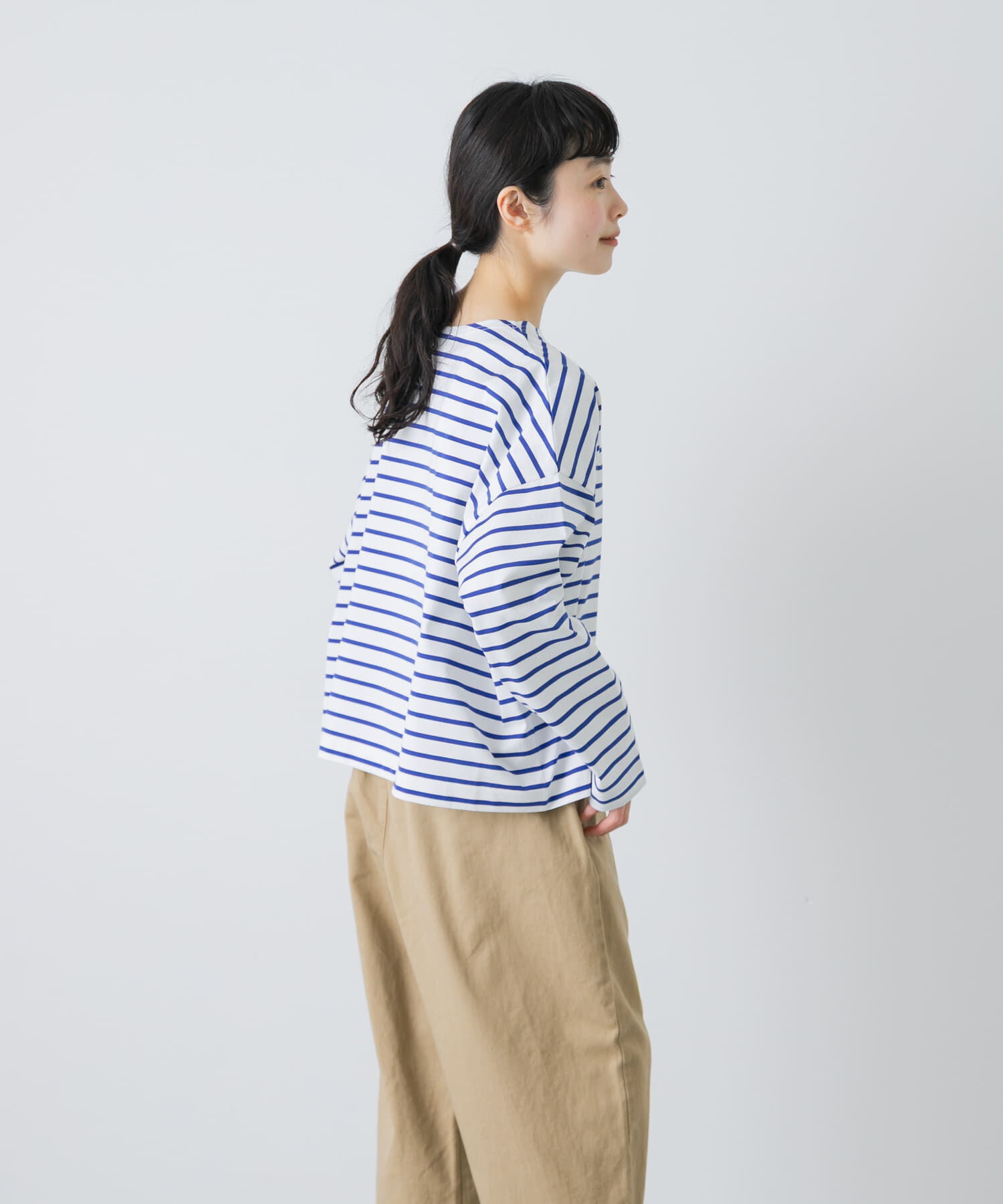 かぐれ「クロップドボーダーカットソー」|Tシャツ・カットソー|