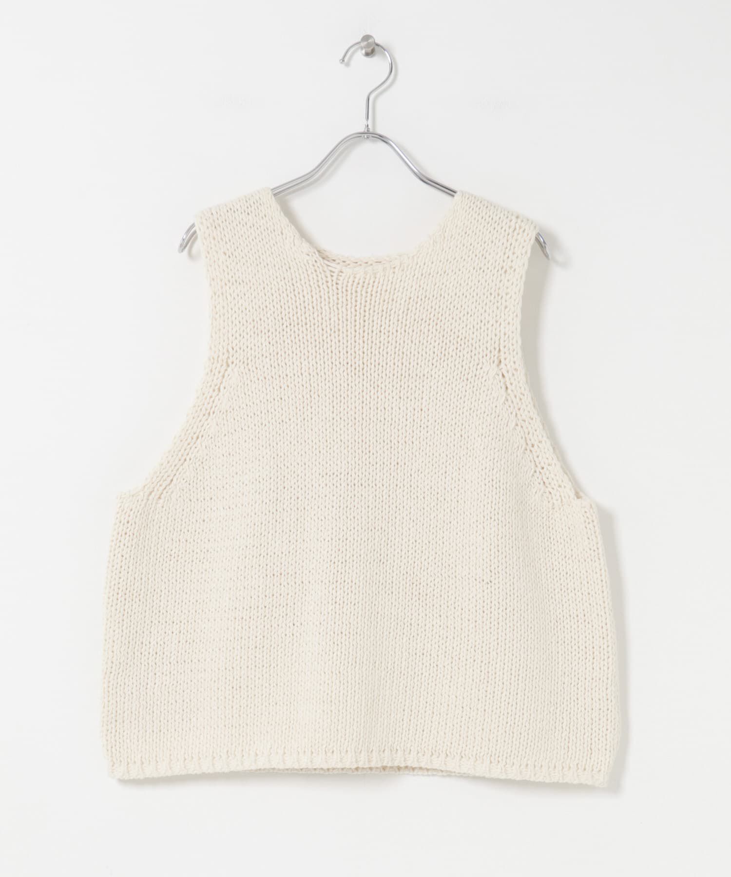 かぐれ「コットンローゲージニットベスト」|ベスト・ジレ|