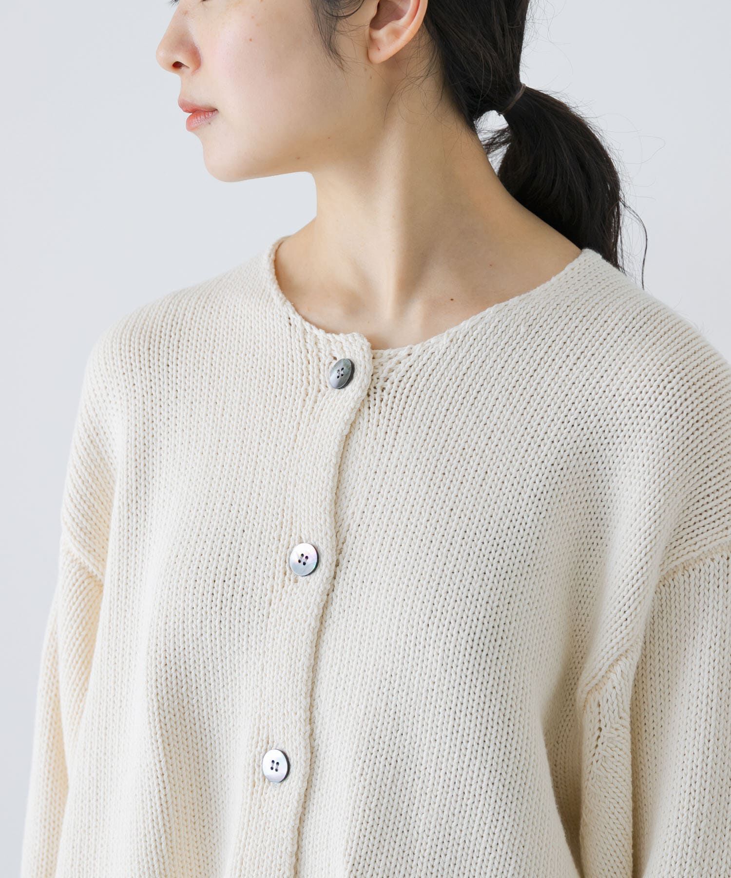 かぐれ「コットンローゲージショートカーディガン」|カーディガン|