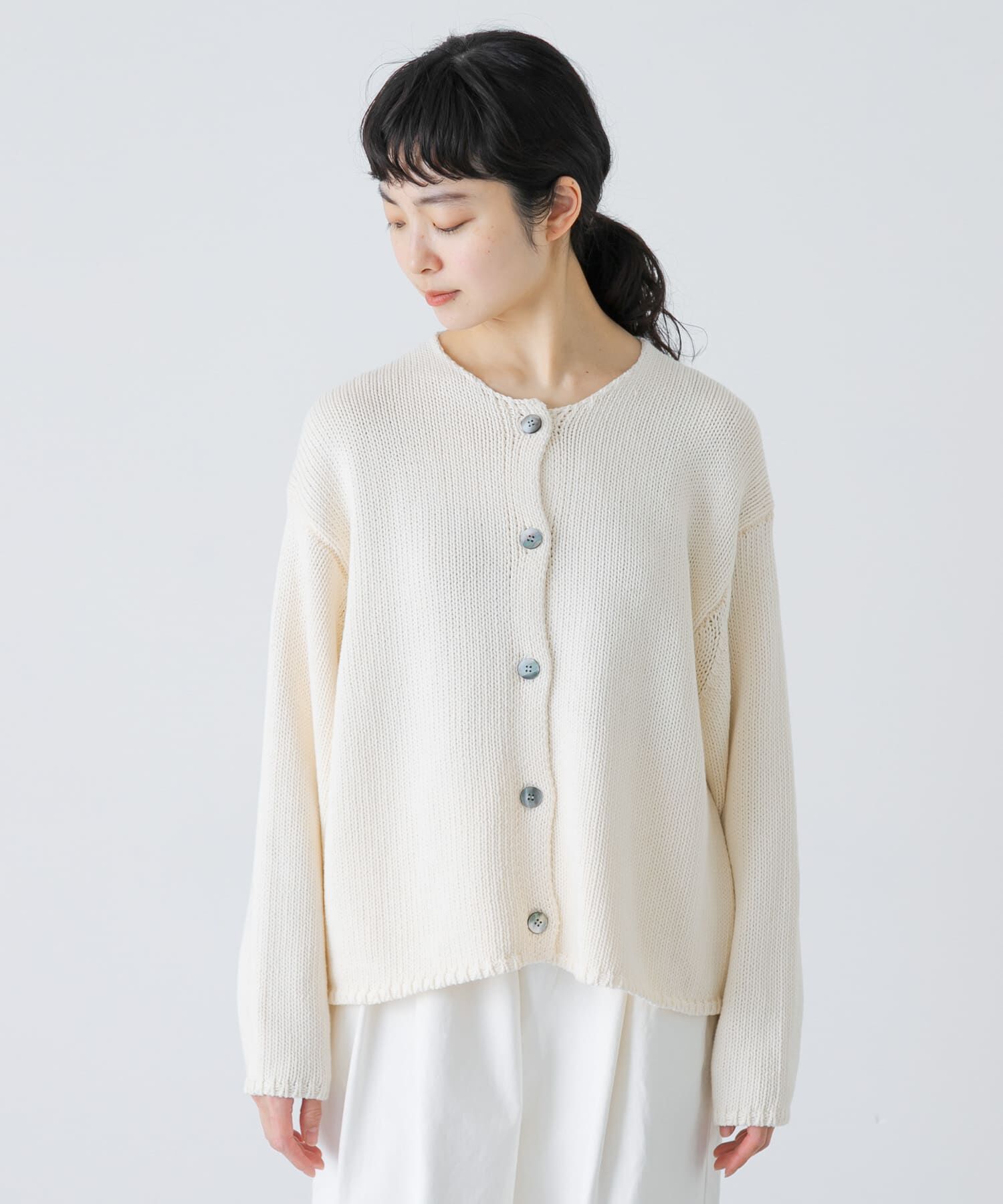 かぐれ「コットンローゲージショートカーディガン」|カーディガン|
