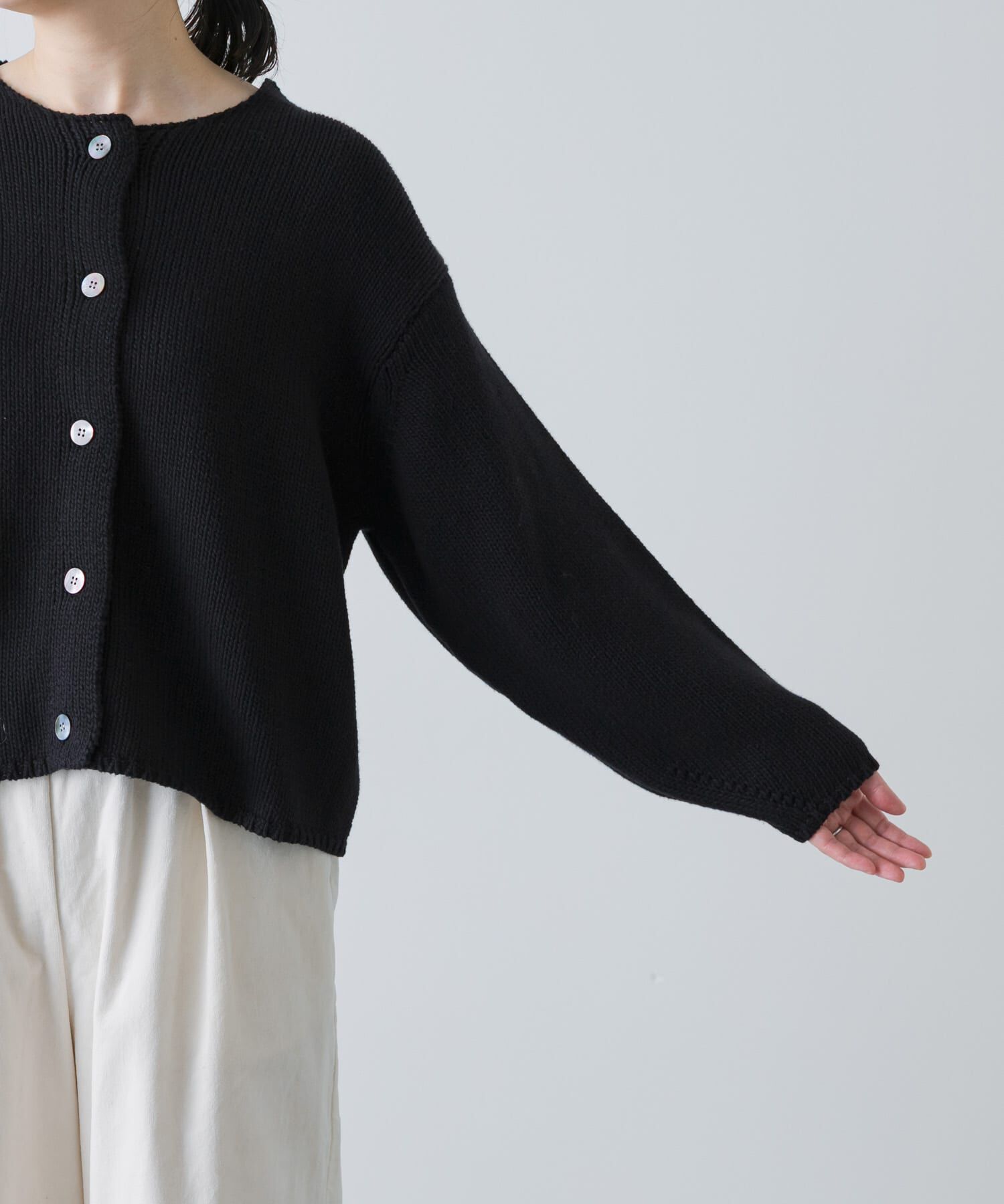 かぐれ「コットンローゲージショートカーディガン」|カーディガン|