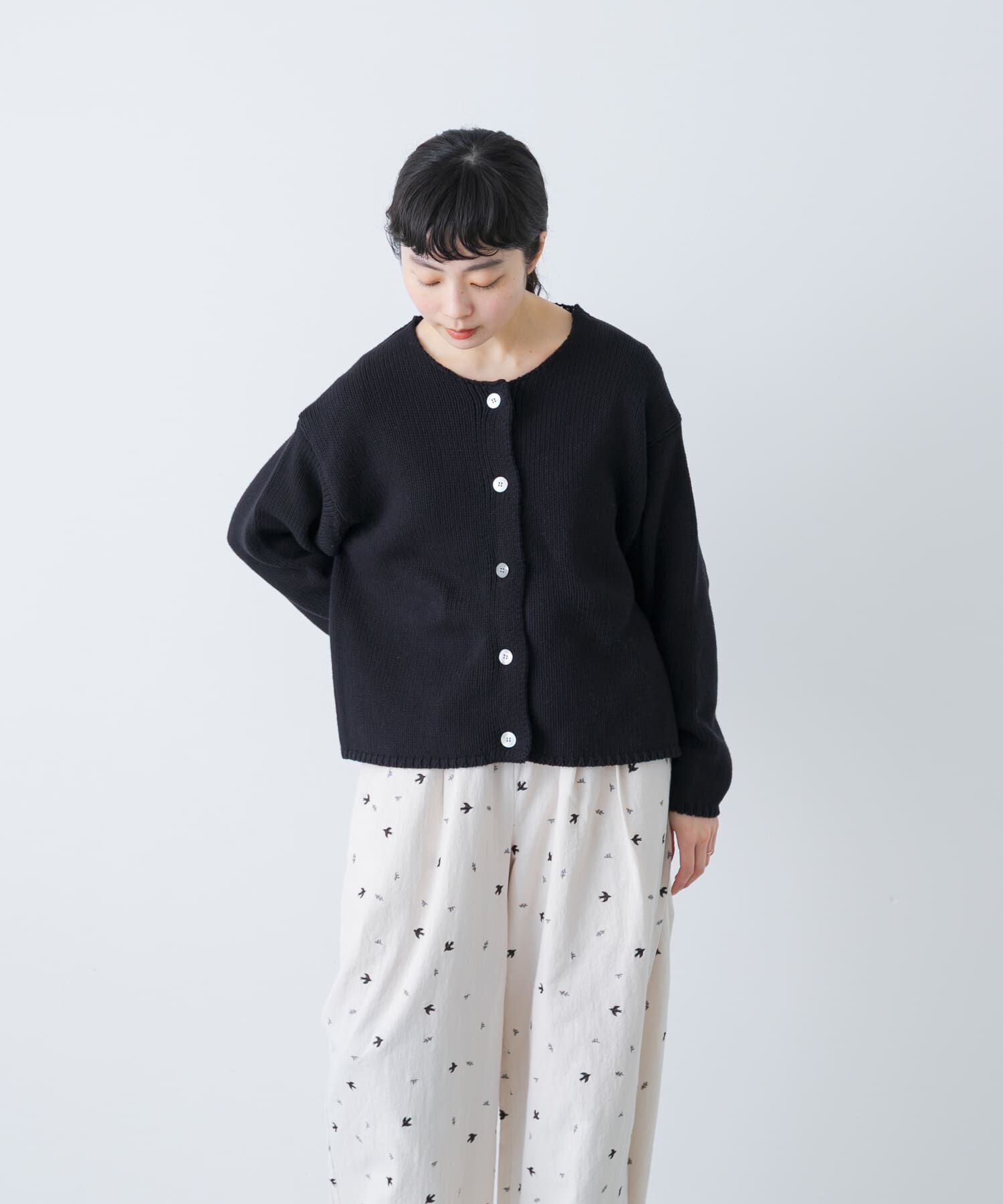 かぐれ「コットンローゲージショートカーディガン」|カーディガン|