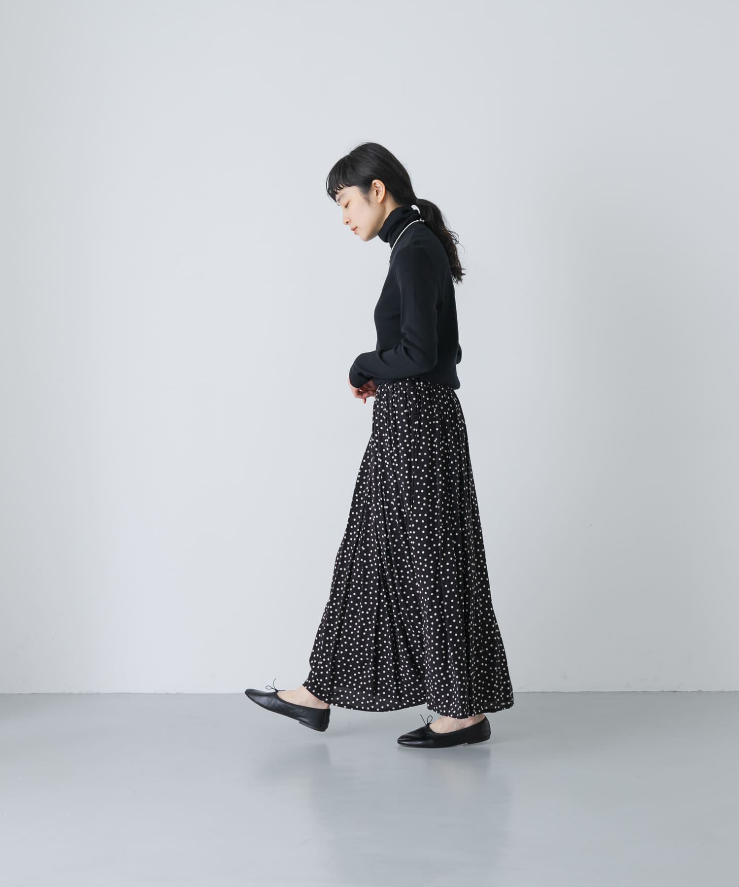 かぐれ「ドットギャザースカート」|スカート|