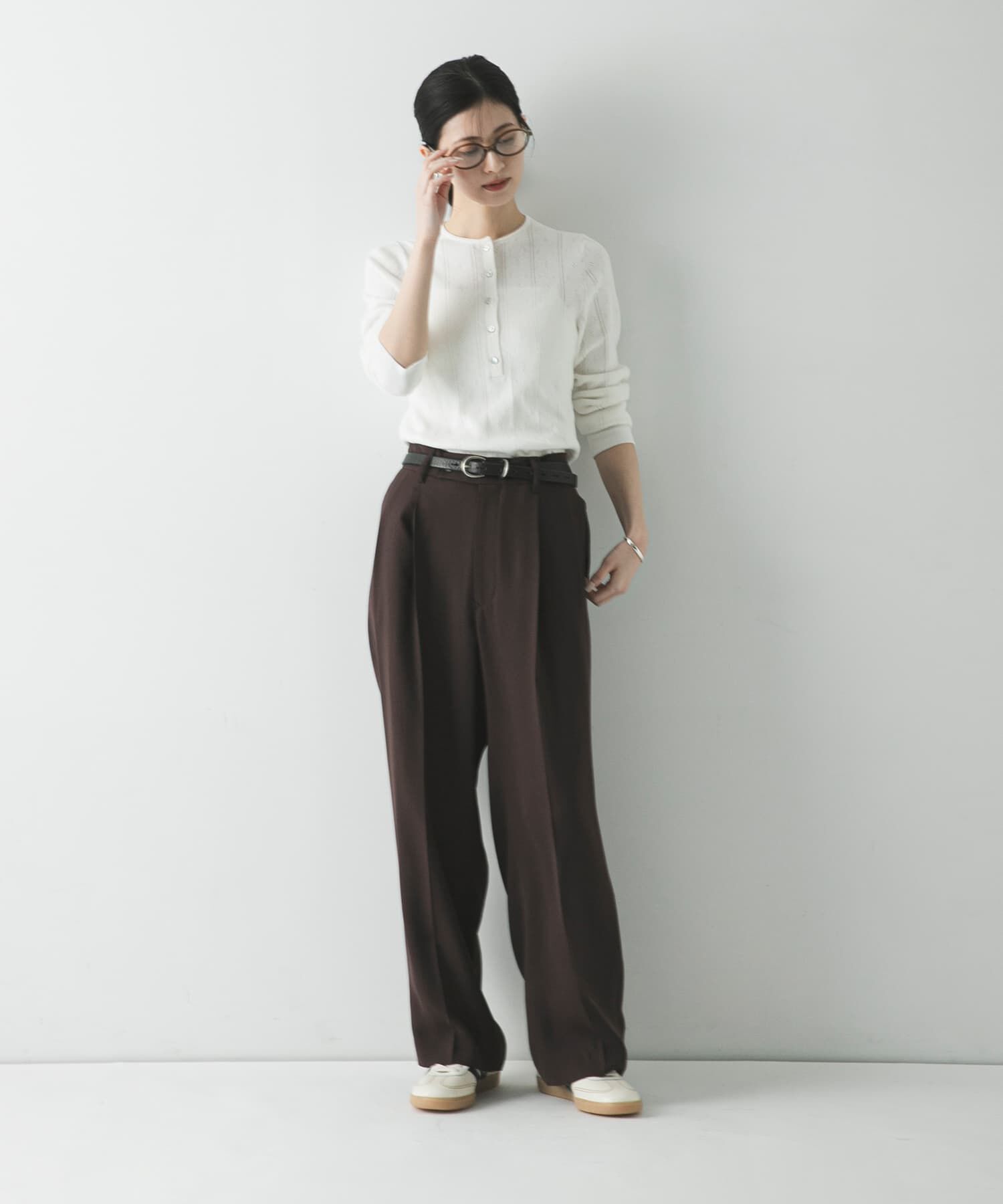 URBAN RESEARCH「パターンメッシュヘンリーネックニット」|ニット・セーター|