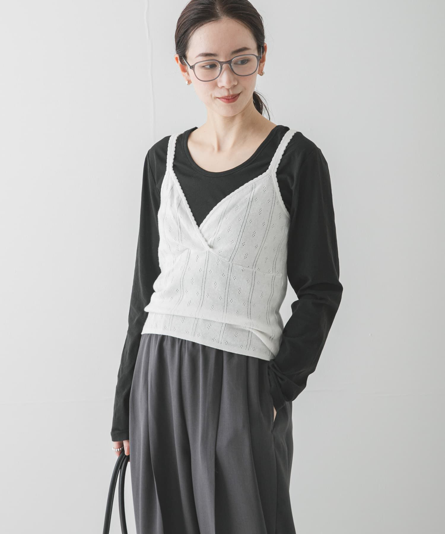 URBAN RESEARCH「パターンメッシュニットキャミソール」|ニット・セーター|