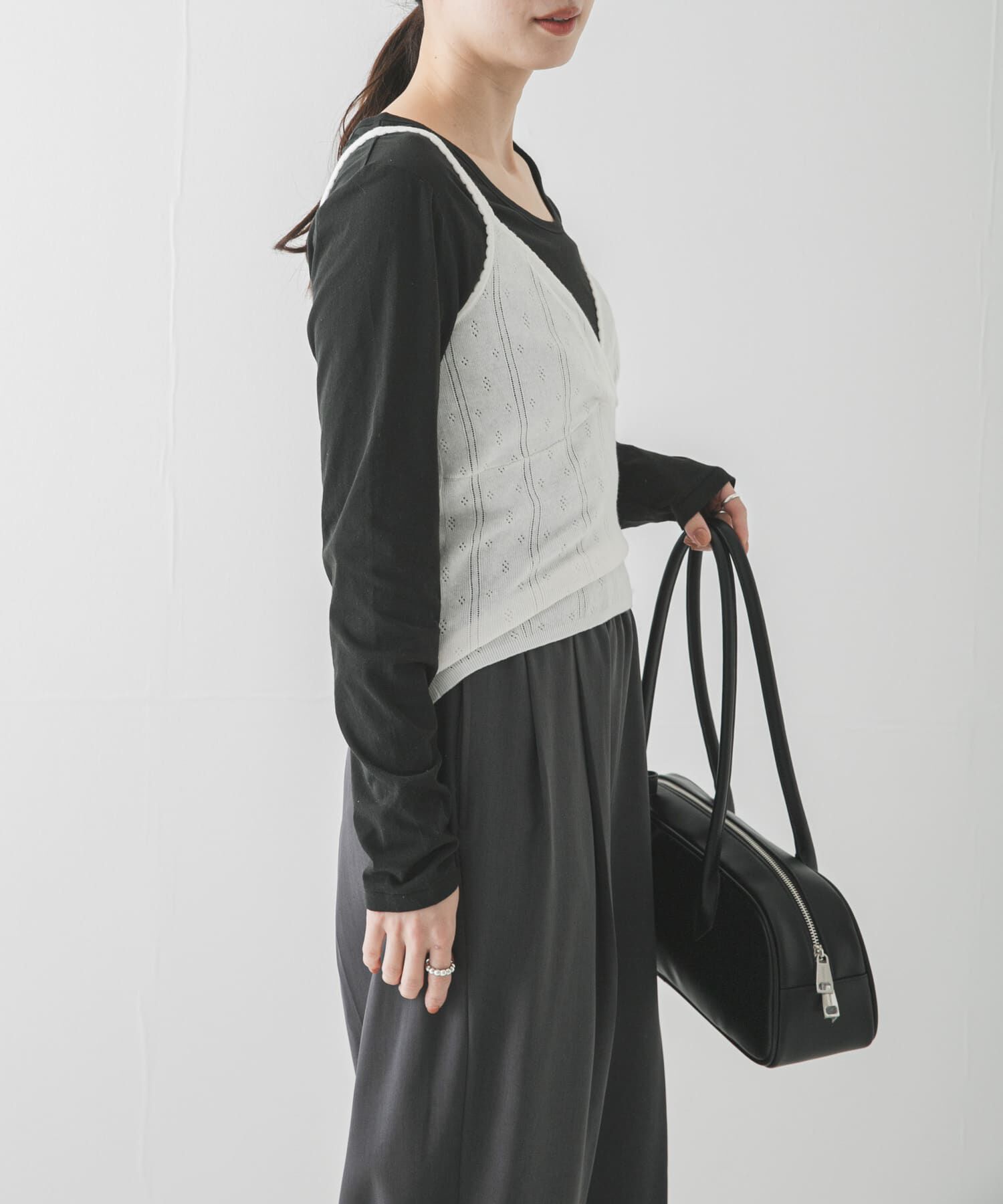 URBAN RESEARCH「パターンメッシュニットキャミソール」|ニット・セーター|