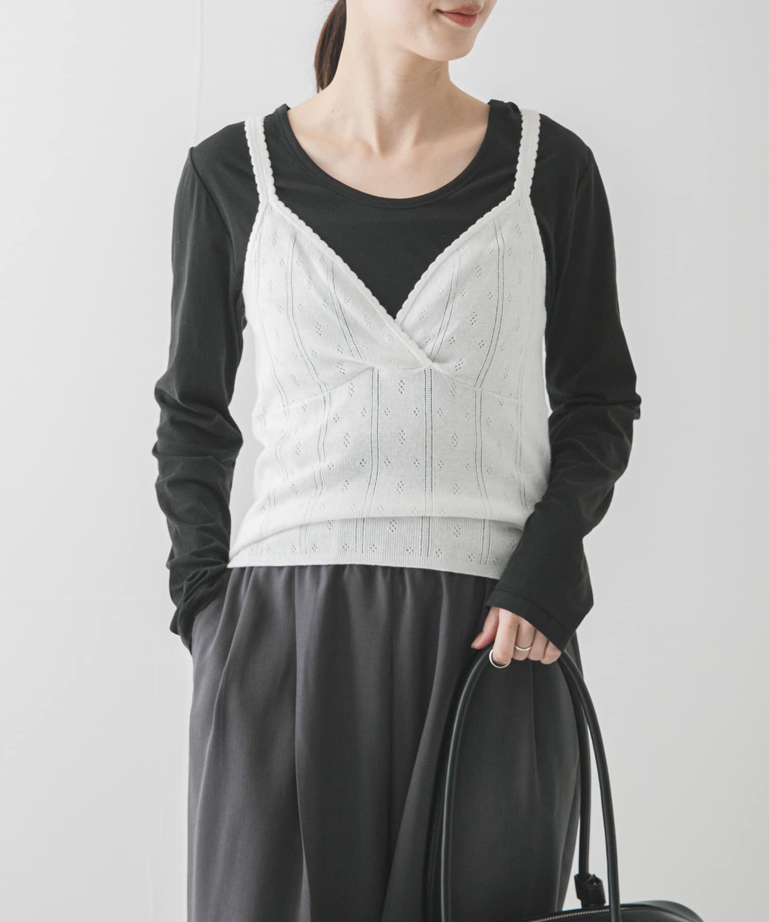 URBAN RESEARCH「パターンメッシュニットキャミソール」|ニット・セーター|