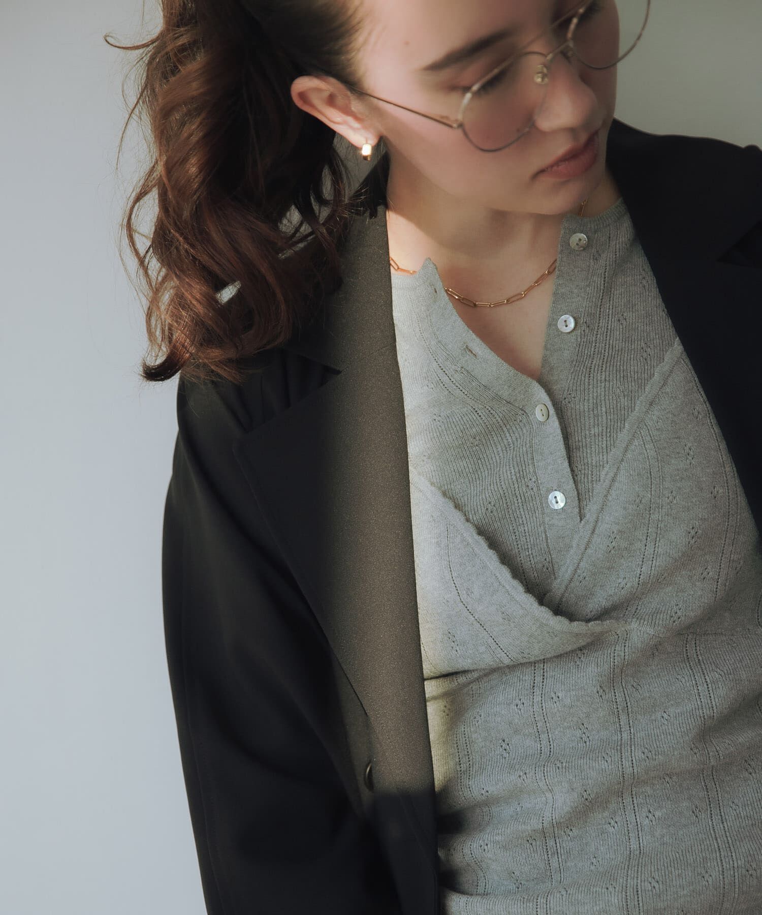 URBAN RESEARCH「パターンメッシュニットキャミソール」|ニット・セーター|