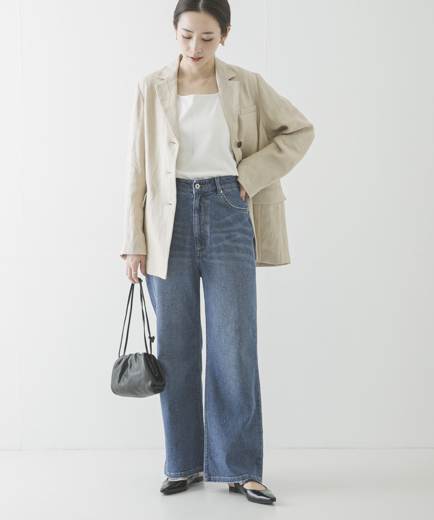 URBAN RESEARCH「『3サイズ展開』綿麻デニムストレートパンツ」|デニム|