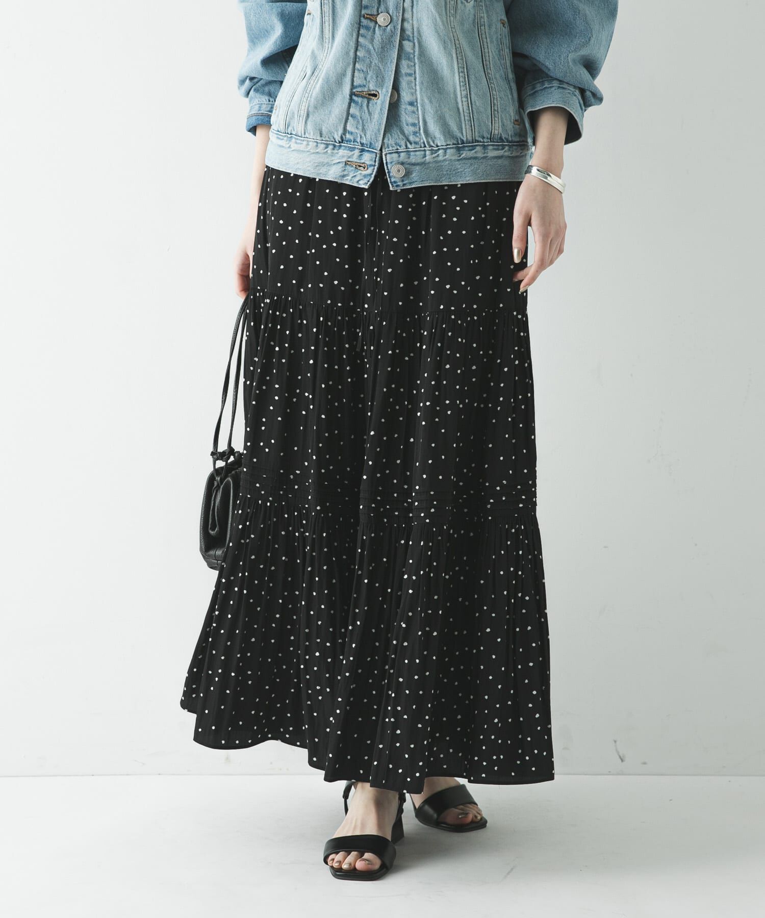 URBAN RESEARCH「ギャザーティアードドットスカート」|スカート|