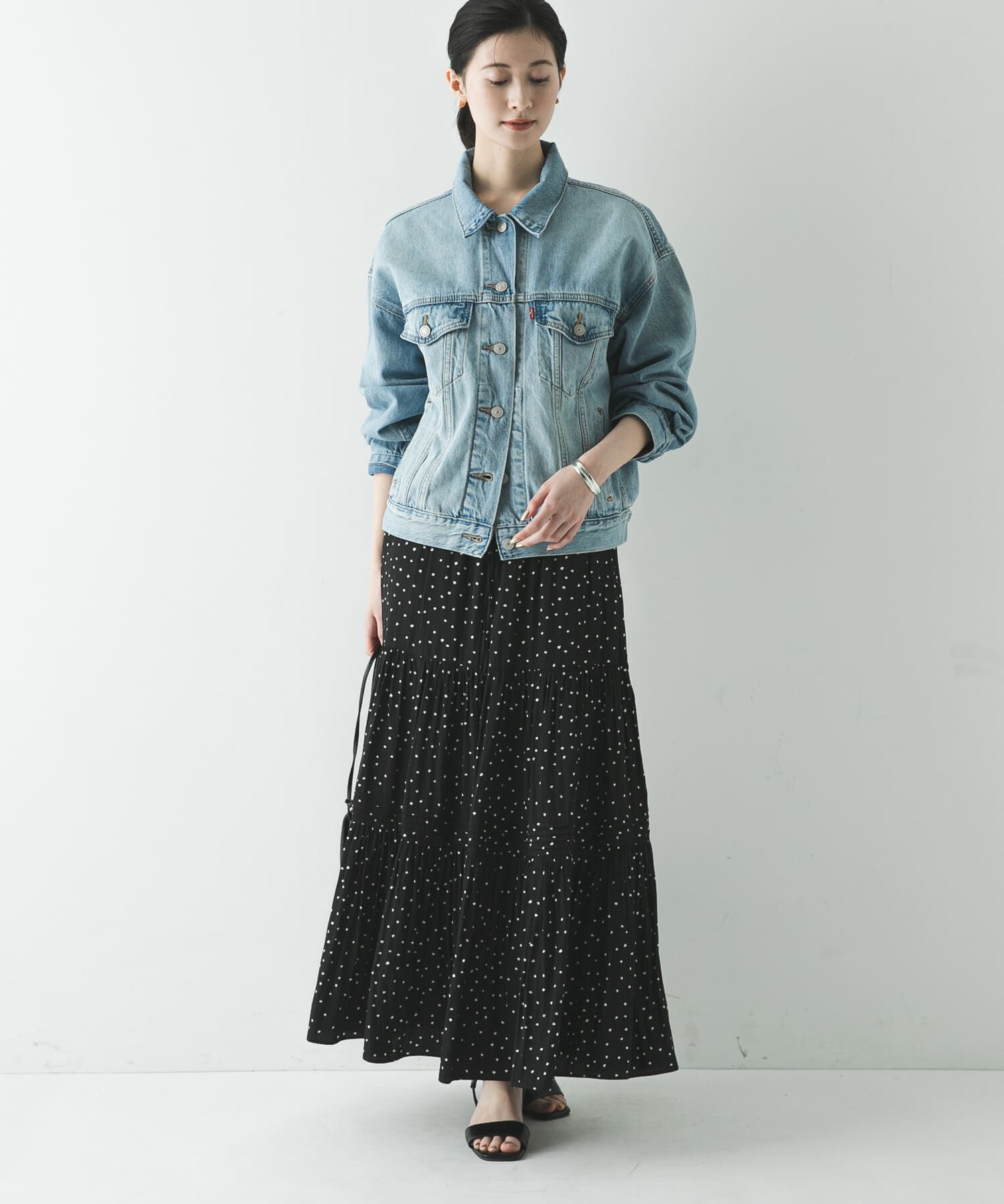 URBAN RESEARCH「ギャザーティアードドットスカート」|スカート|