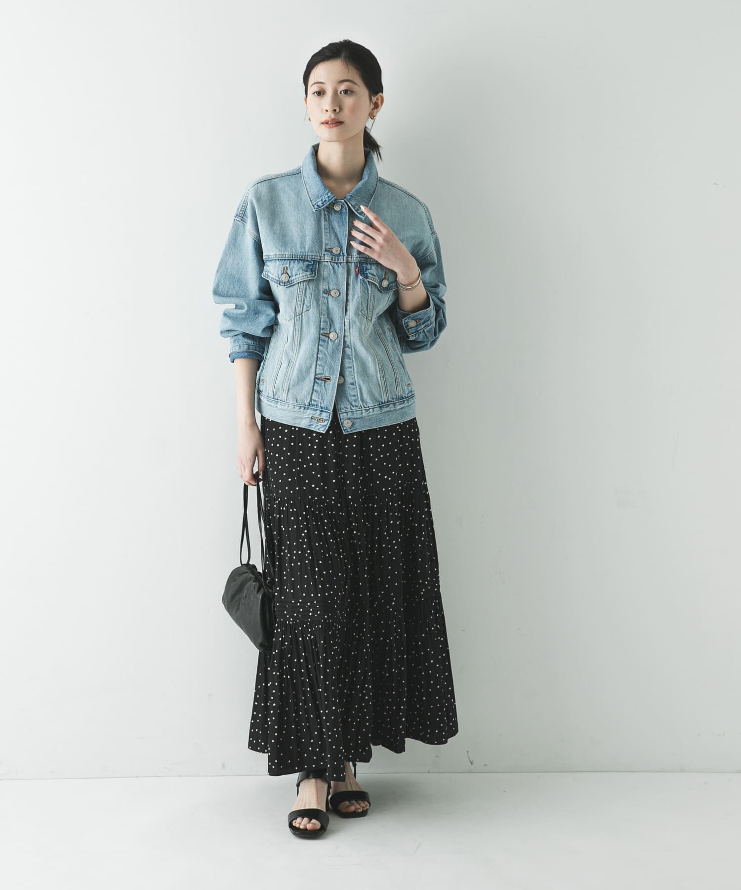 URBAN RESEARCH「ギャザーティアードドットスカート」|スカート|