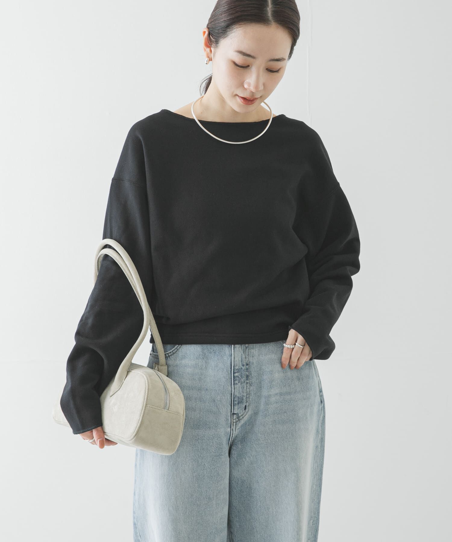 URBAN RESEARCH「カットオフショートスウェット」|スウェット・ジャージ|ブラック