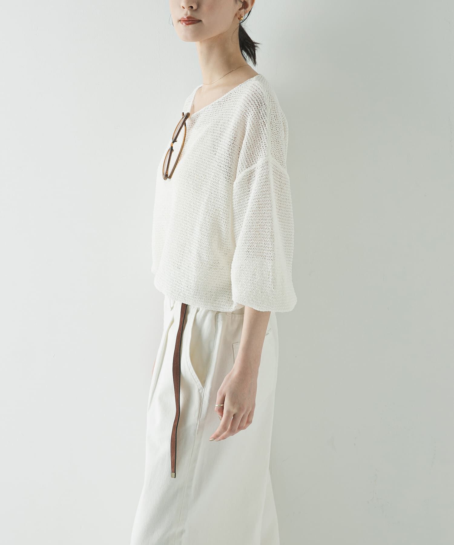 URBAN RESEARCH「ペーパーヤーンボートネックニット」|ニット・セーター|