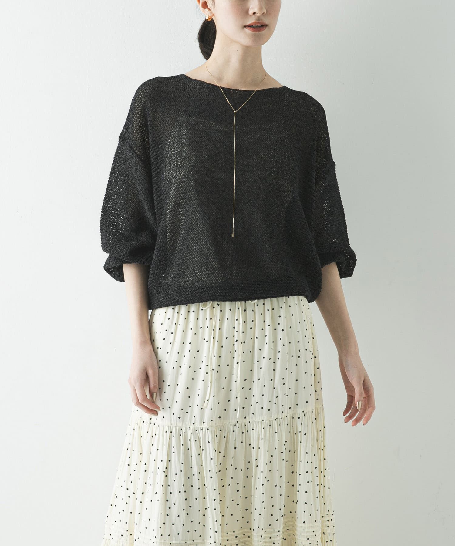 URBAN RESEARCH「ペーパーヤーンボートネックニット」|ニット・セーター|