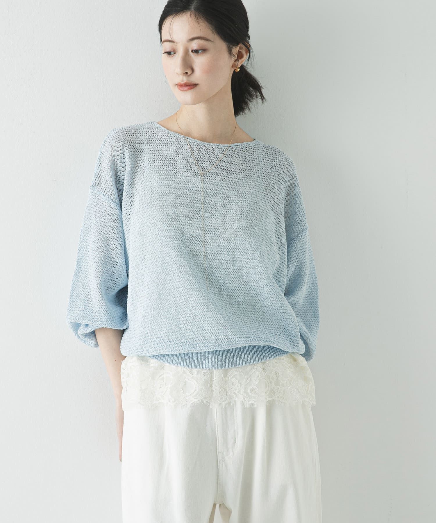 URBAN RESEARCH「ペーパーヤーンボートネックニット」|ニット・セーター|