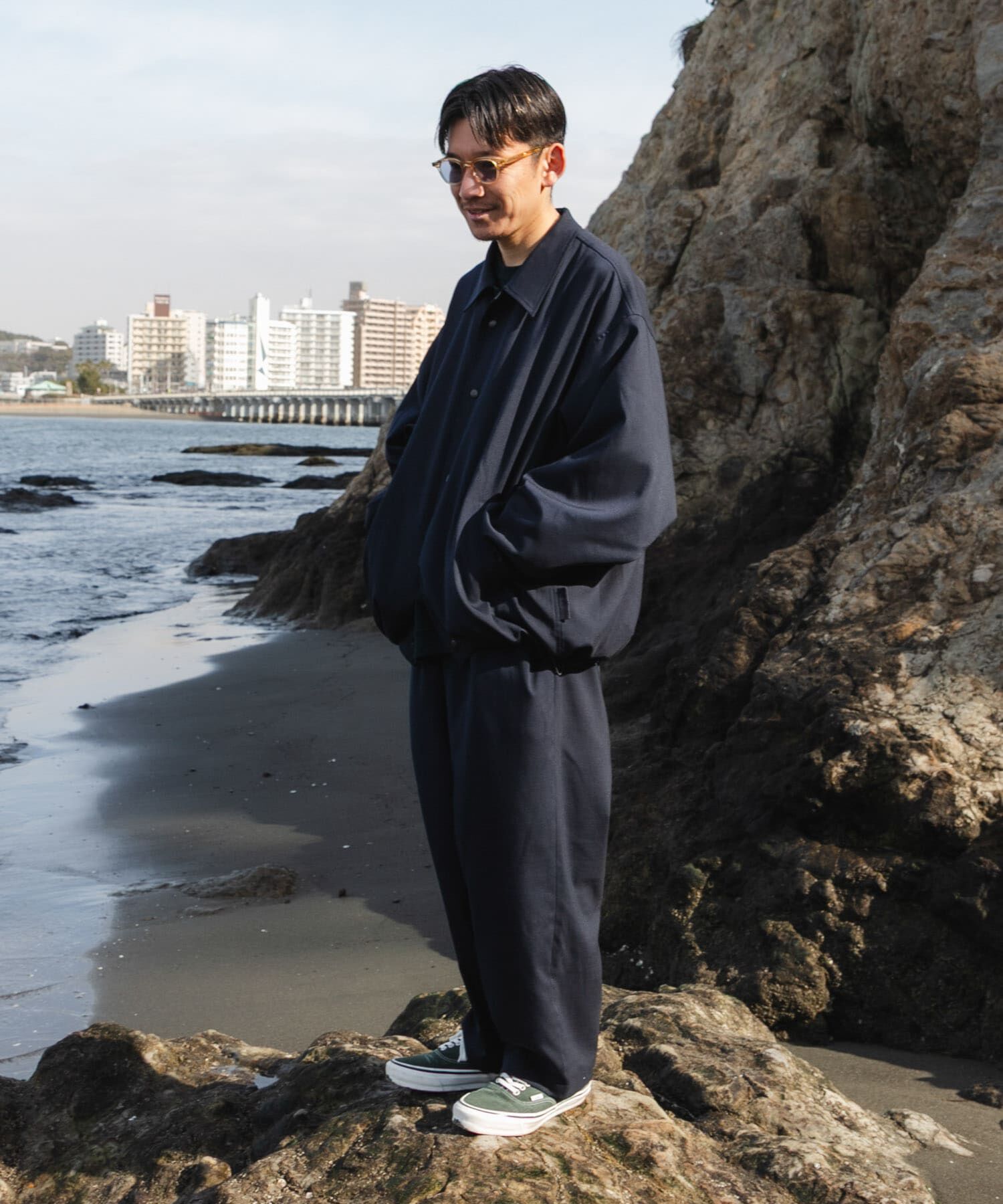 URBAN RESEARCH「Wide Dad　COACH JACKET」|ノーカラーコート|