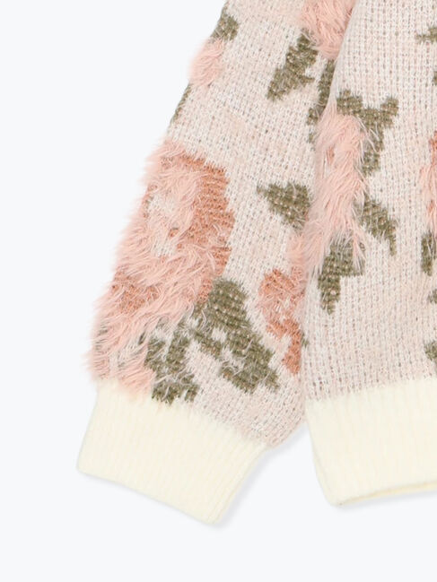 Samansa Mos2「無地・花柄シャギーVネックカーディガン」|カーディガン|