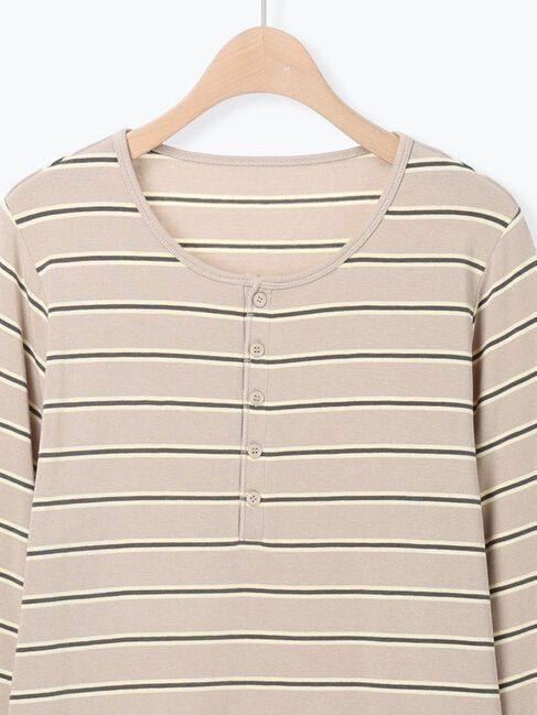 Samansa Mos2「マルチボーダーヘンリープルオーバー」|Tシャツ・カットソー|