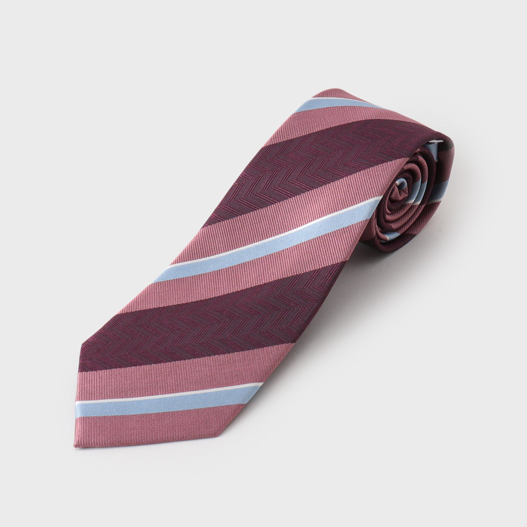 THE SHOP TK「ストラップ柄ネクタイ ヘリンボン／レジメンタル」|ネクタイ・蝶ネクタイ|ピンク(371)