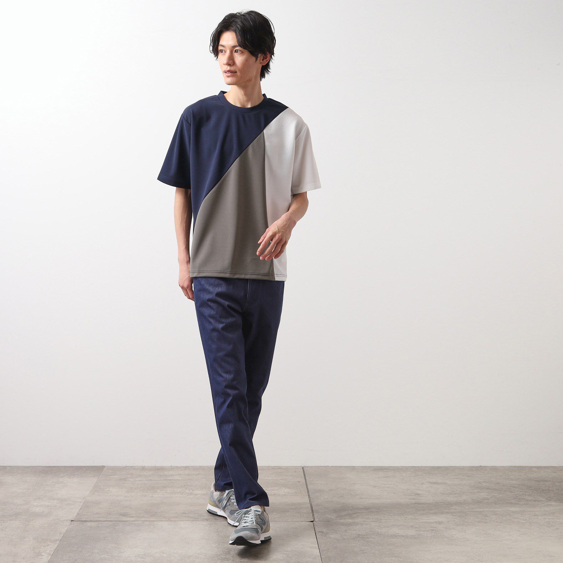 THE SHOP TK「アムンゼン異素材切替半袖Tシャツ」|Tシャツ・カットソー|