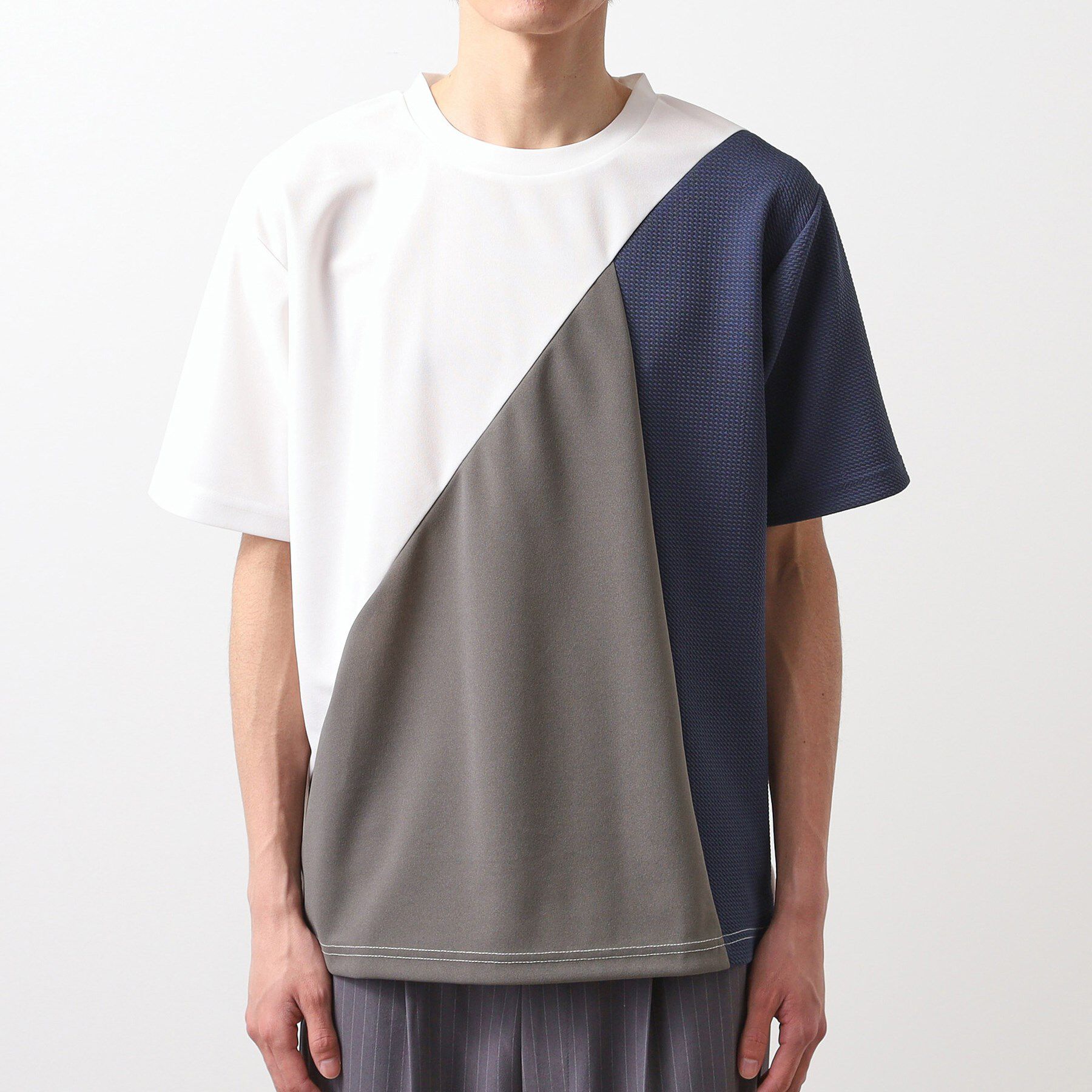 THE SHOP TK「アムンゼン異素材切替半袖Tシャツ」|Tシャツ・カットソー|