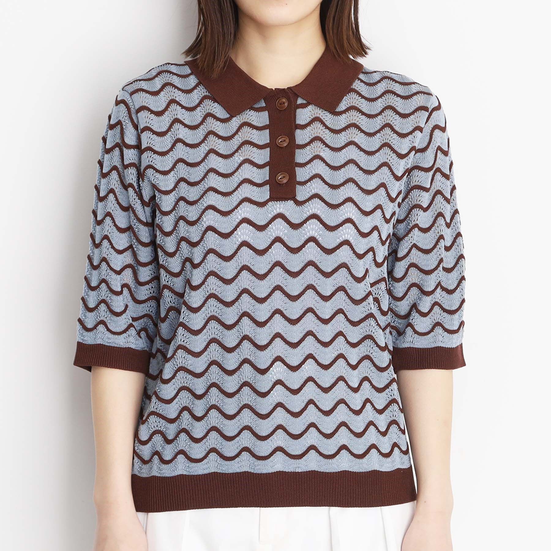 THE SHOP TK「ニットポロシャツ【洗濯機/アソート展開】」|ニット・セーター|