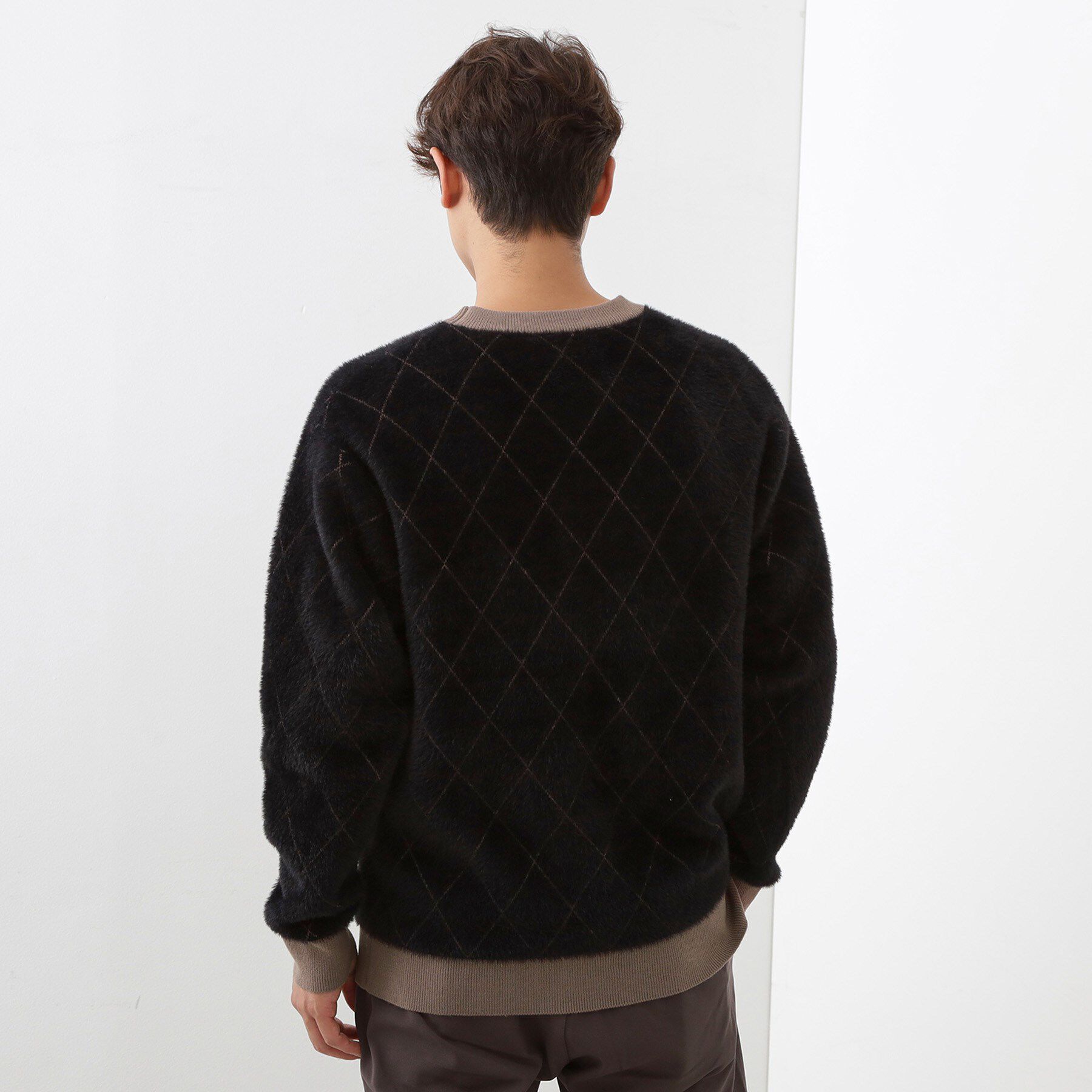 THE SHOP TK「【ふんわり心地いい肌触り】　ダイヤ柄シャギーニット」|ニット・セーター|