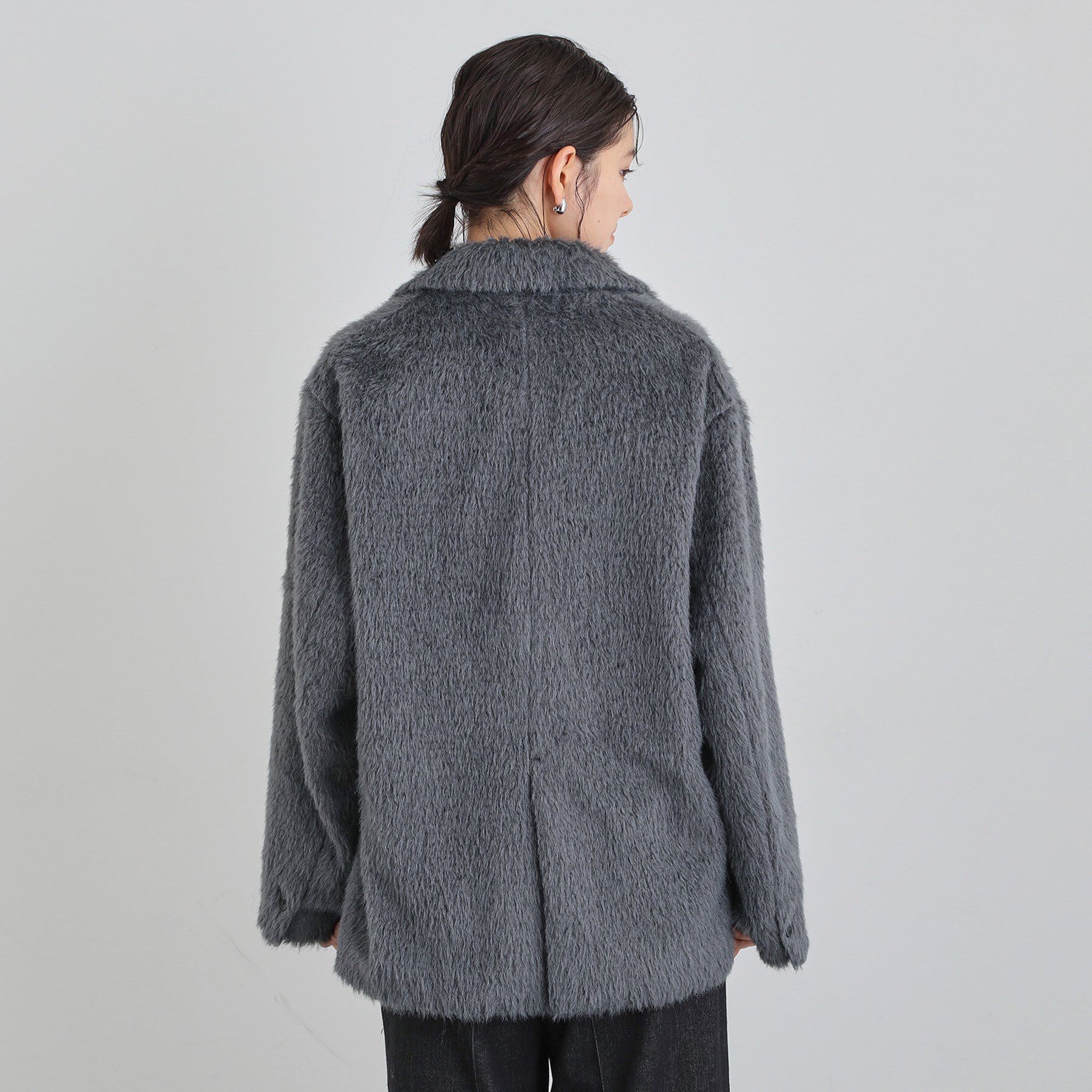 THE SHOP TK「纏うだけで大人上品 シャギーチェスターハーフコート」|チェスターコート|