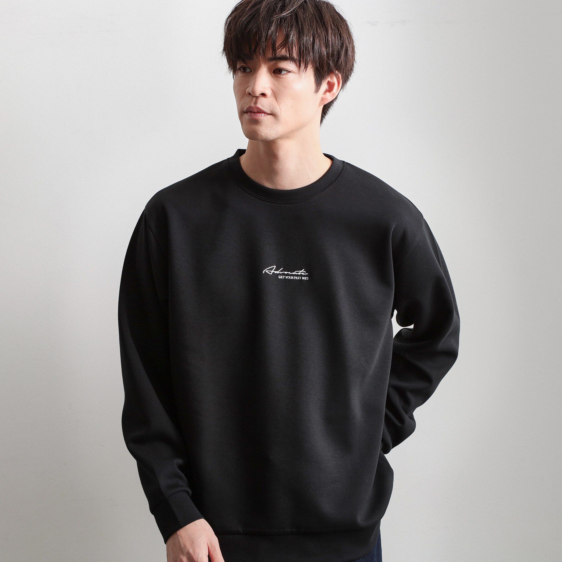 THE SHOP TK「【クリーンで大人っぽい】ロゴスウェット 洗濯機OK」|パーカー|ブラック(019)