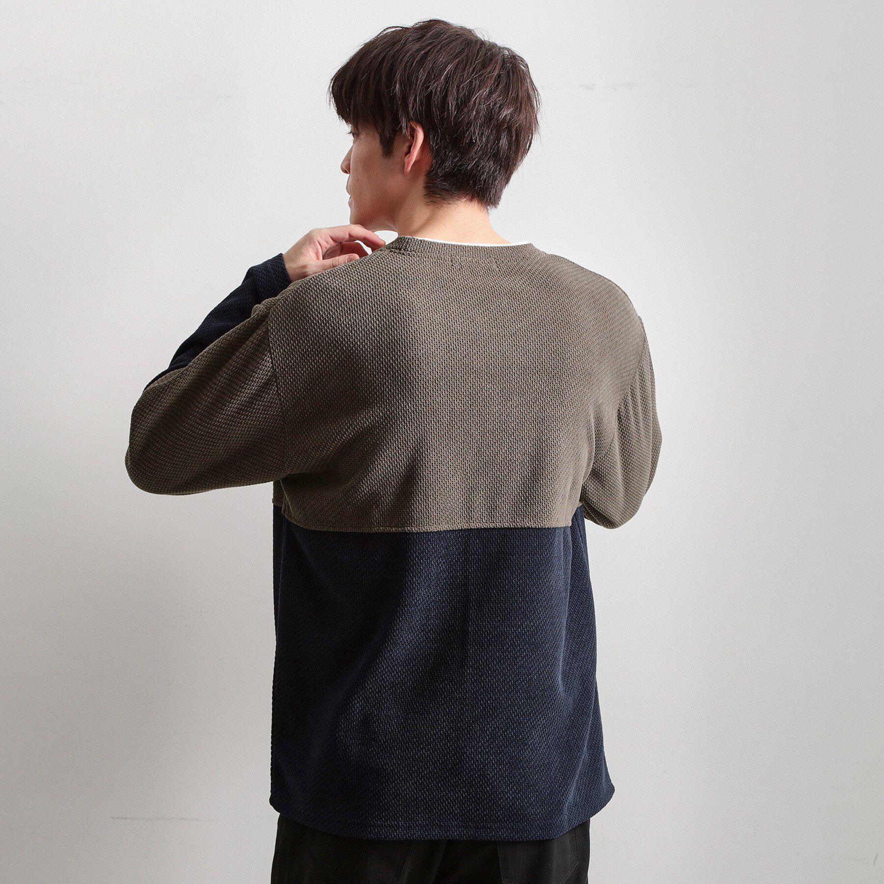 THE SHOP TK「バイカラー モール風長袖Tシャツ」|Tシャツ・カットソー|