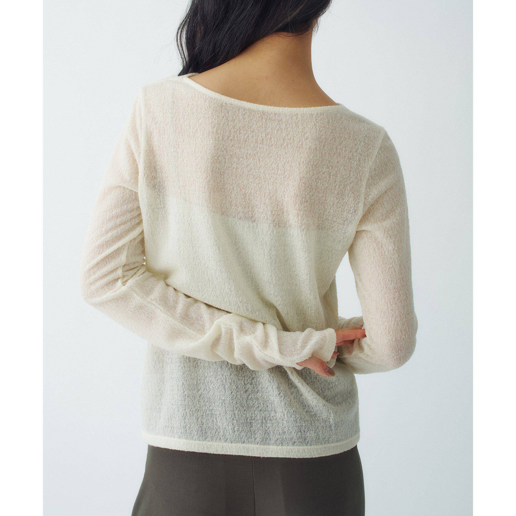 CODE A「twist sheer jersey top」|Tシャツ・カットソー|